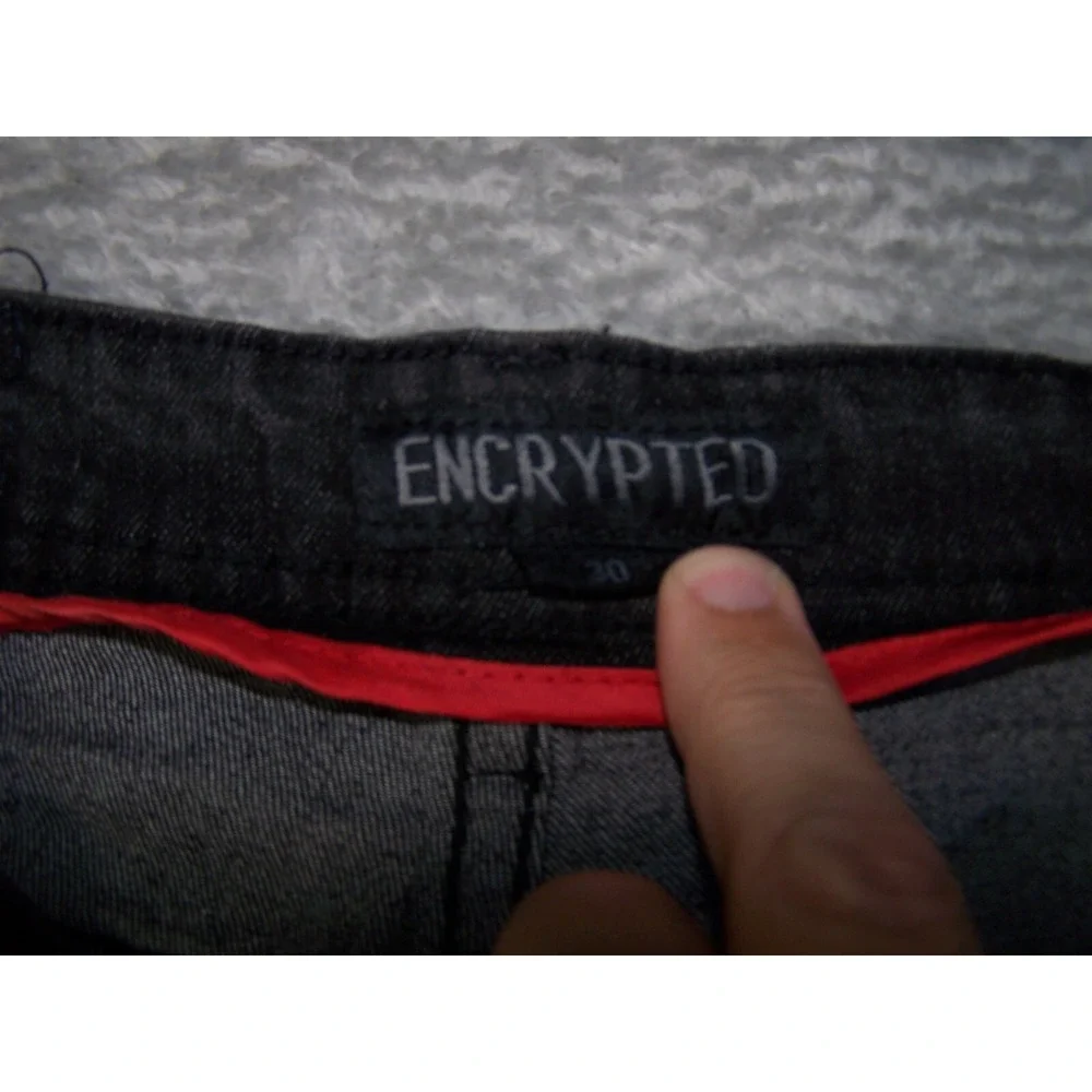 Encrypted Shorts‎ Men's 32X13 (Tag 30) Denim Distressed Jean Black Ripped Y2K